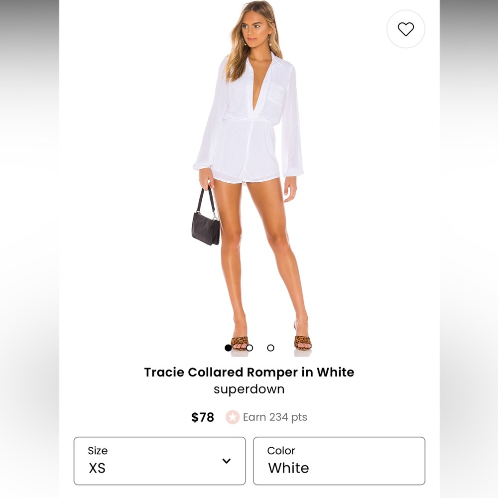 Tracie Collared Romper in White superdown